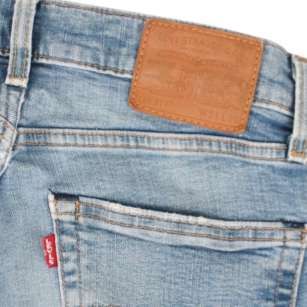 Levi's 511 Slim Fit Jeans Light Wash Denim Women's 31x30 - Picture 3 of 6